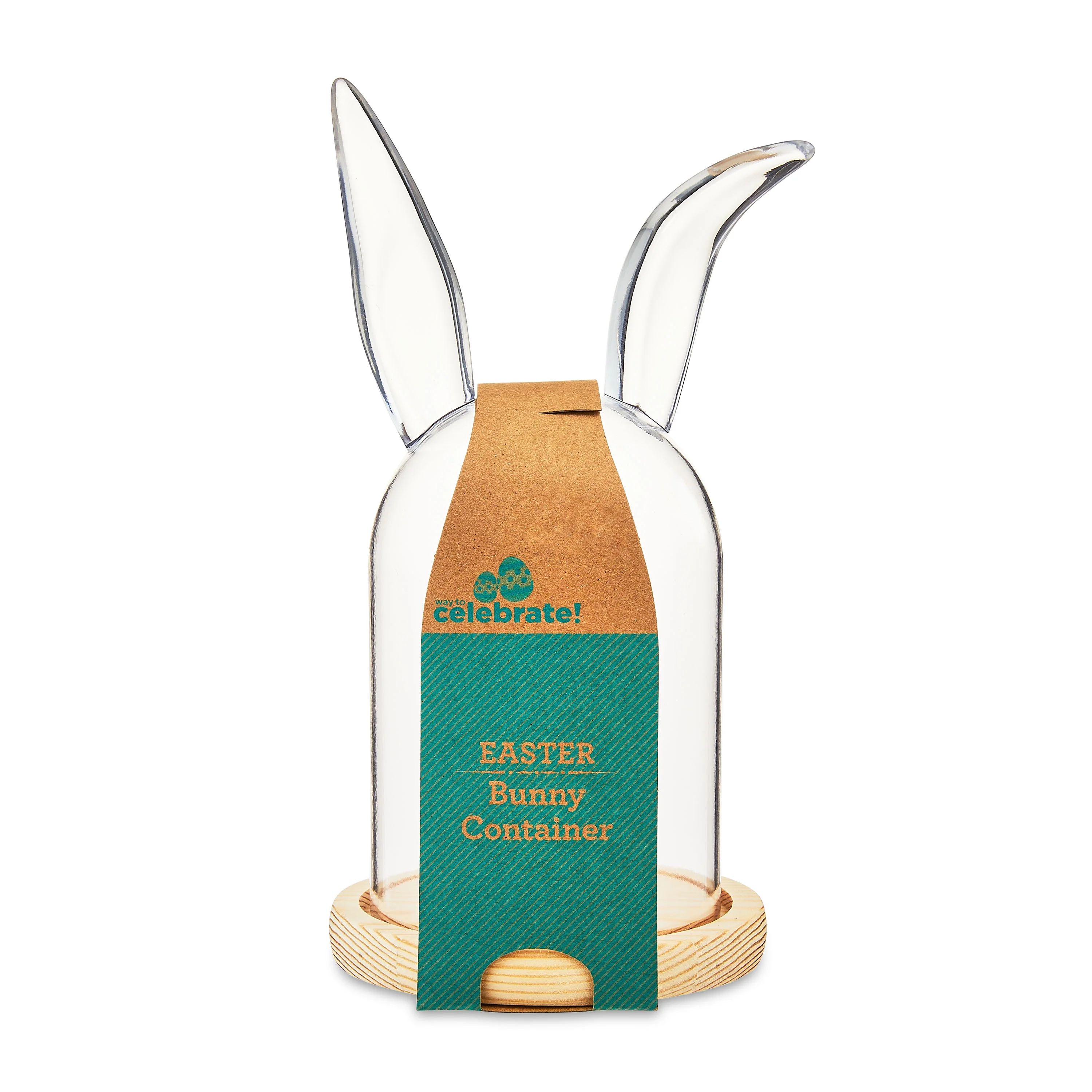 Easter Clear Glass Bunny Decorative Container, 9.8 in, by Way To Celebrate - Walmart.com | Walmart (US)
