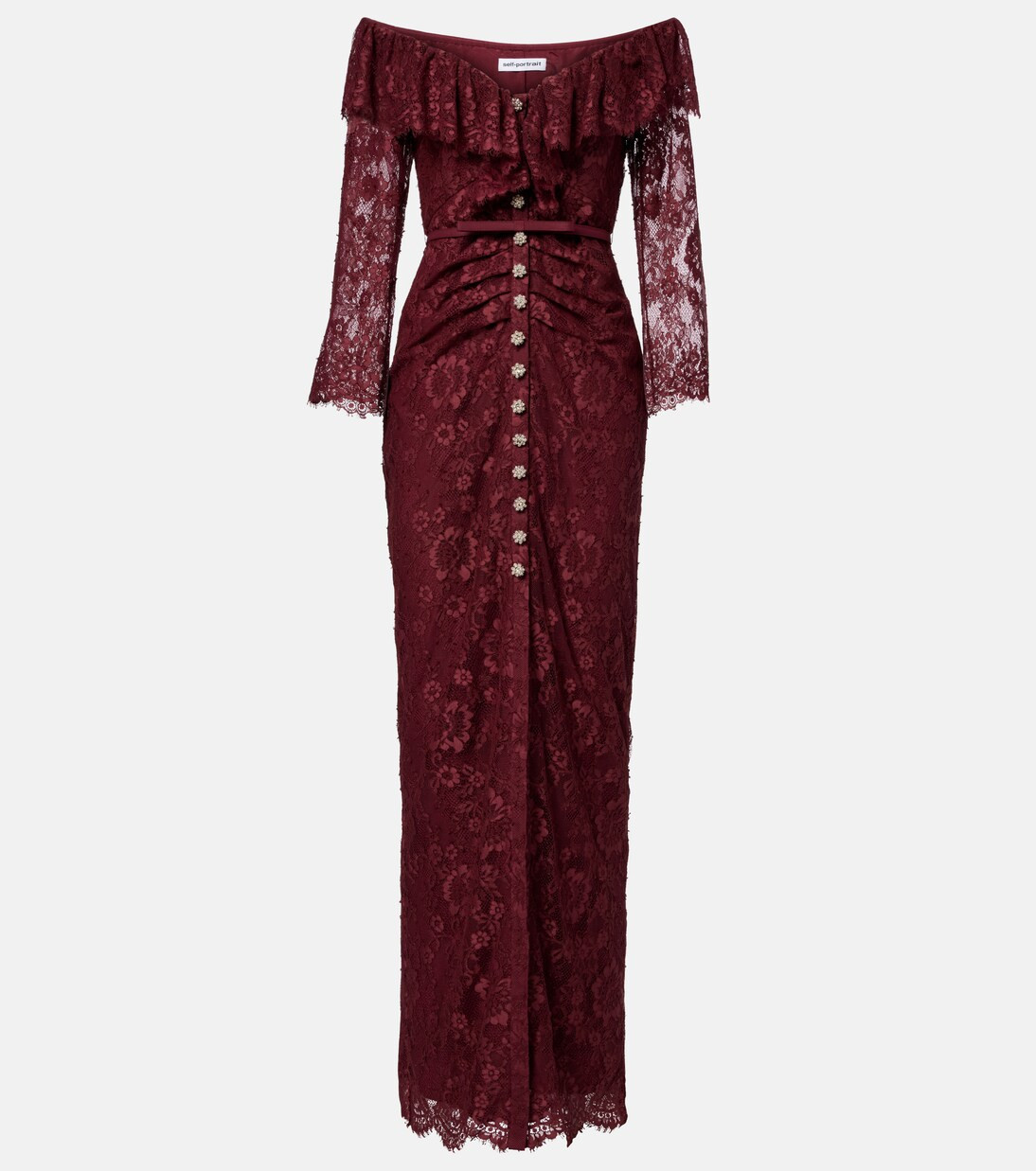 Off-shoulder lace maxi dress | Mytheresa (UK)