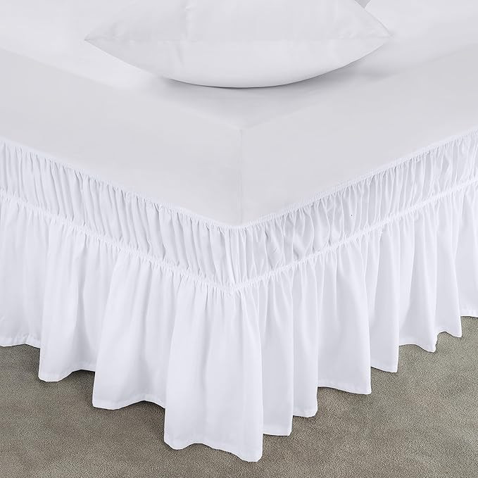 Utopia Bedding Queen Elastic Bed Ruffle - Easy Wrap Around Ruffle - Microfiber Bed Skirt with Adj... | Amazon (US)