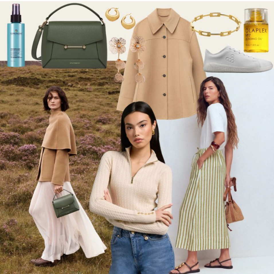 What you've been loving in my wardrobe for spring. Lightweight knitwear, linen skirt, shacket. Strathberry, Holland Cooper style. Haircare and luxury bags. 

 #LTKuk #LTKspring #LTKmodest
