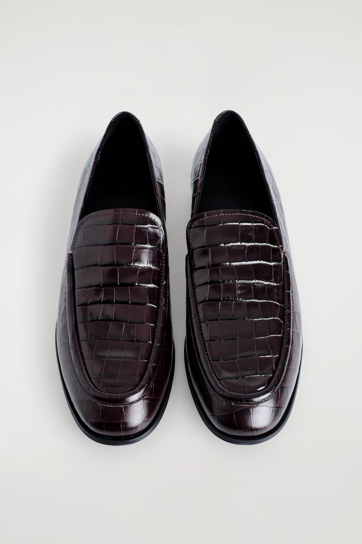 CROC-EFFECT LEATHER LOAFERS - DARK BROWN | COS GB | COS UK
