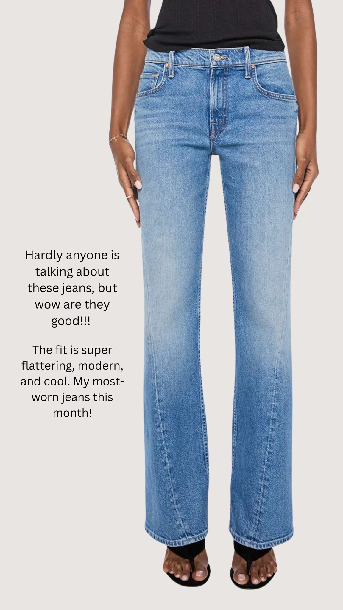 My new favorite jean!!! 💖 It’s a mid-rise, boot cut style, and it’s one worth trying. (For reference, I took my usual size 27.) 

Because it’s made of rigid denim, it isn’t super stretchy — but it does give, and once it does, you’ll never want to wash them!

#LTKSeasonal

#LTKootd