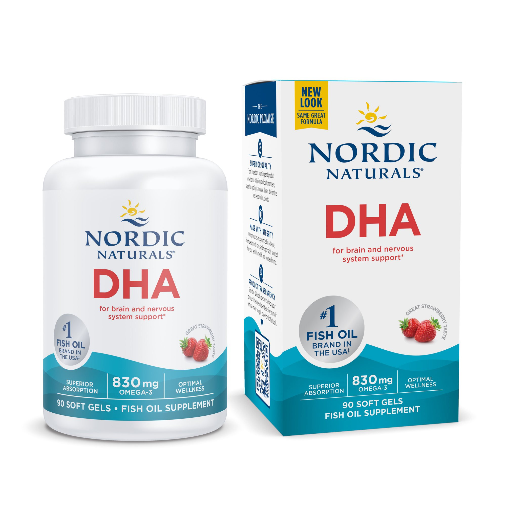 Nordic Naturals DHA Softgels, 830 Mg, Strawberry, Fish Oil 90 Ct | Walmart (US)
