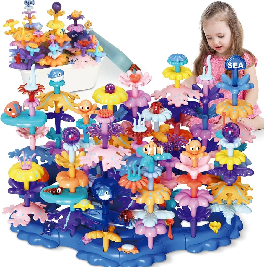 Coral Garden Flower Building Toys for for Toddlers 3-5 Year Old\uff0cUpgrade DIY Building Blocks ... | Amazon (US)