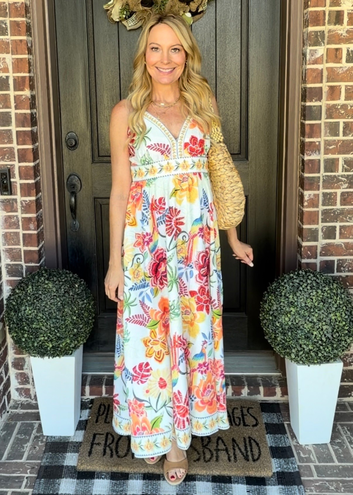 This is the most gorgeous vacation dress. I’m wearing a small. 

Maxi dress | dresses | v-neck | floral dress | beach dress | vacation dress | spring dress | Summer dress | spaghetti strap | flowy | date night | resort wear | 



#LTKTravel #LTKSeasonal #LTKootd