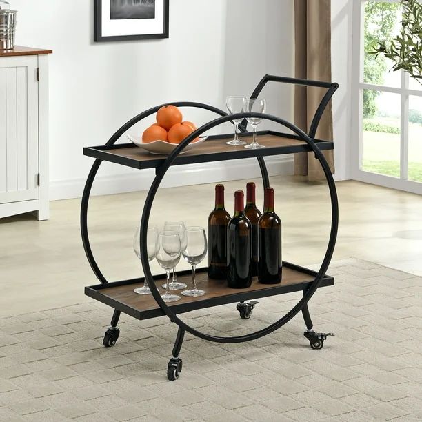 FirsTime & Co. Black And Brown Odessa Bar Cart | Walmart (US)