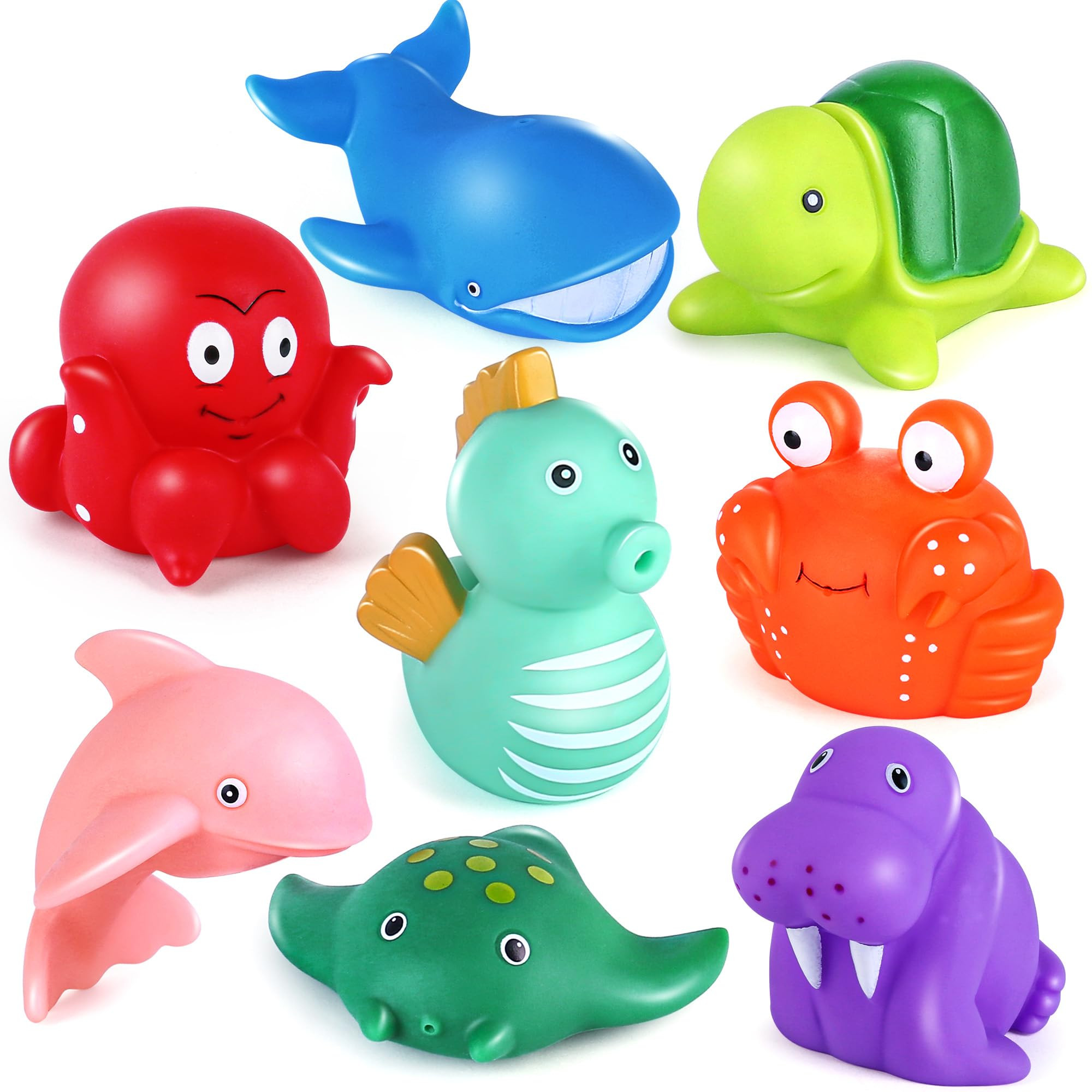 LotFancy Bath Toy, 8PCS Bath Toys for Kids Ages 1-3, Mold Free Baby Bath Toys for Toddlers 2-4, N... | Amazon (US)