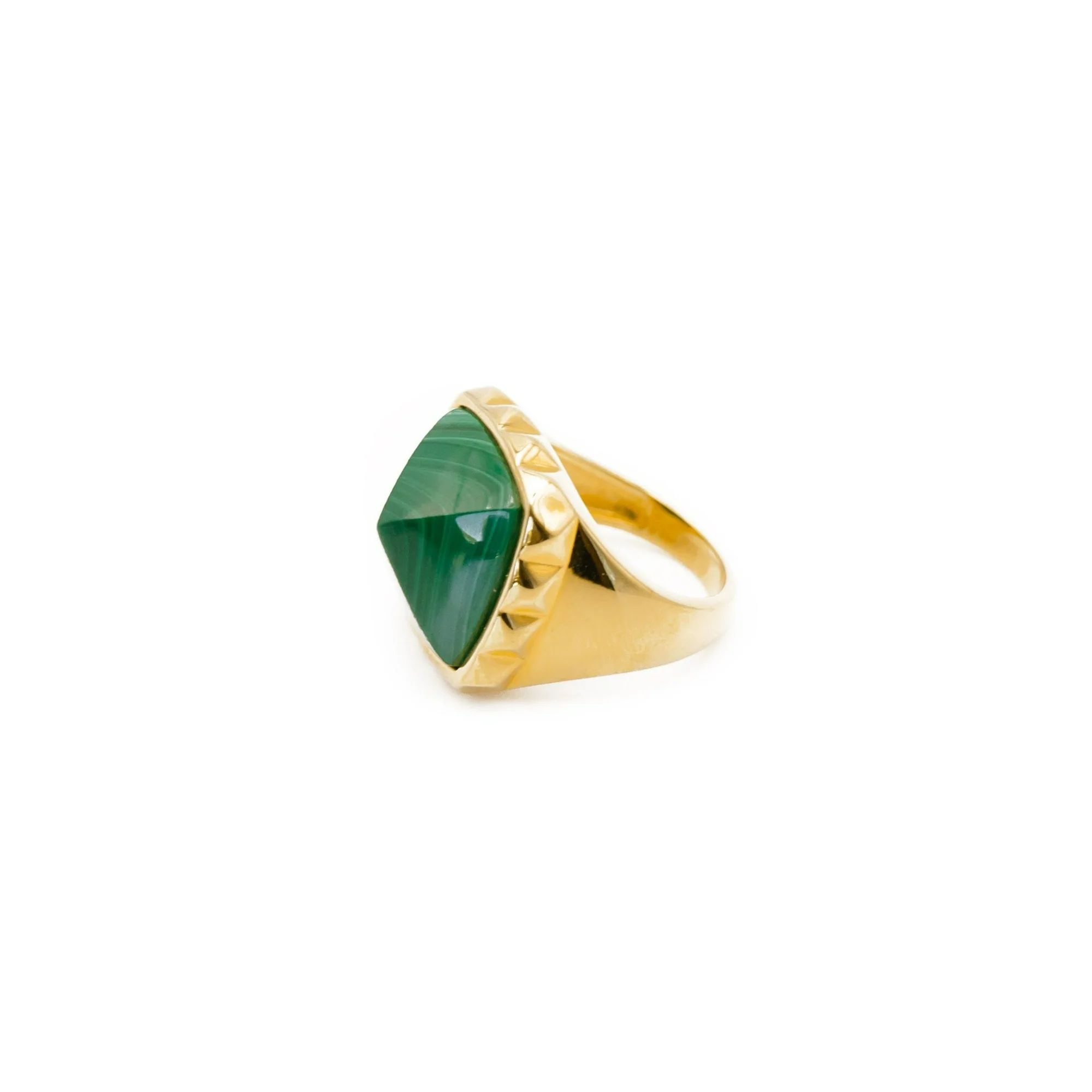 Malachite Pyramid Ring | Erin Fader Jewelry Design