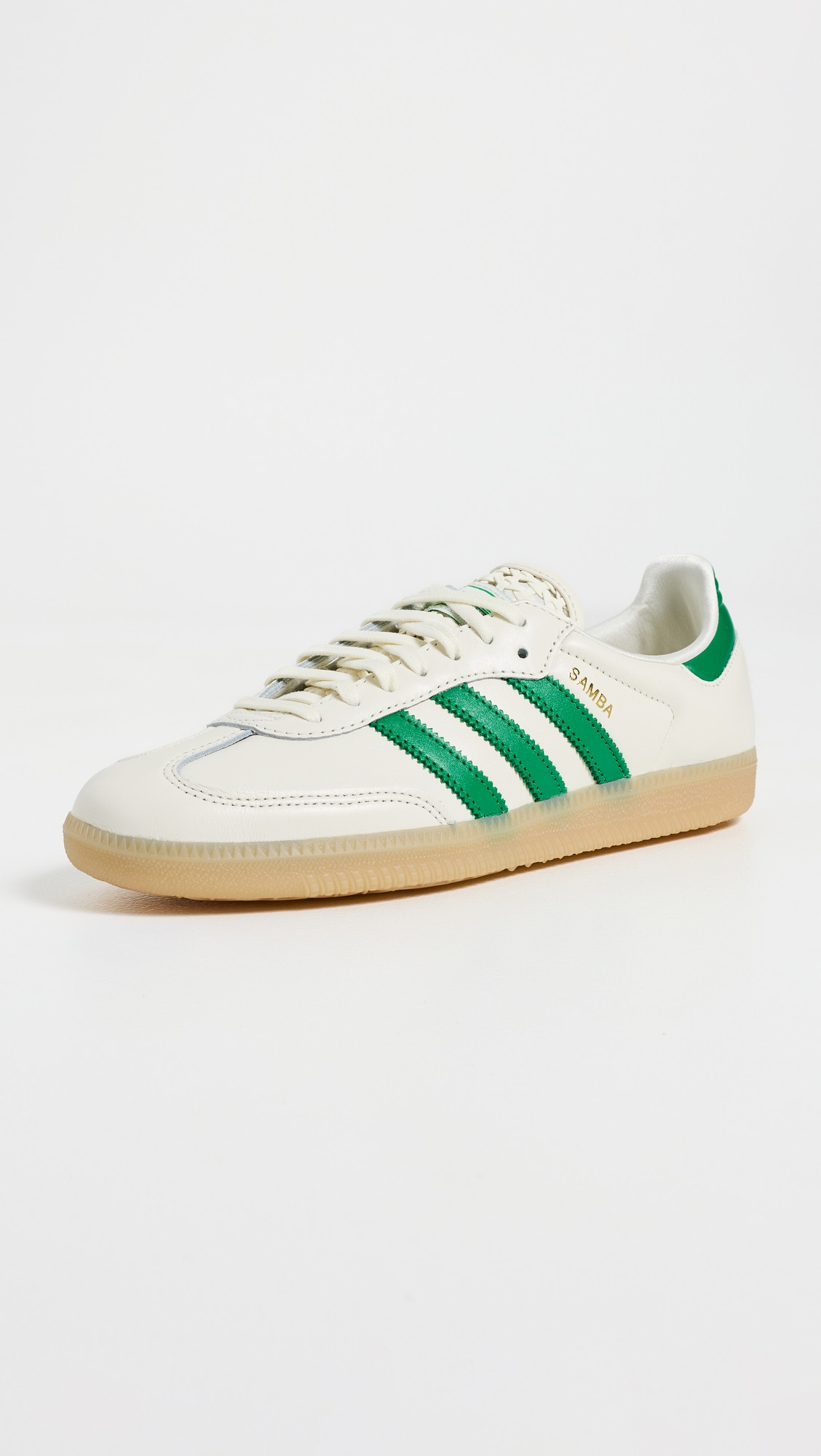 adidas Samba OG Sneakers Off White/Green/Gold Met 11 | Shopbop