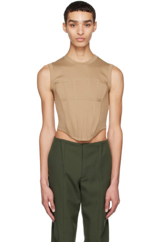 Khaki Corset Tank Top | SSENSE