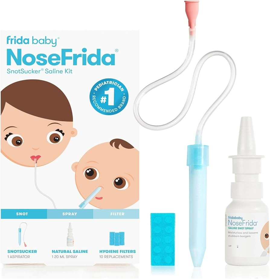 Frida Baby Saline Kit, Cold & Flu 12 pc Set Includes NoseFrida Nasal Aspirator for Baby, Nose Suc... | Amazon (US)