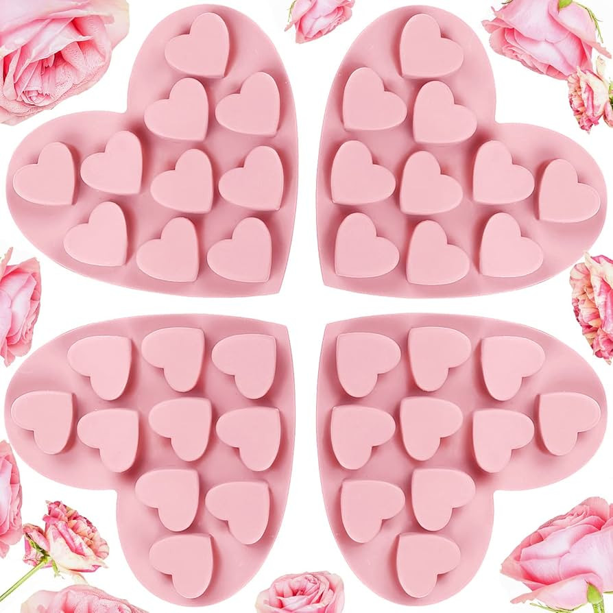 Boao 4 Pack/40-cavity Valentine Silicone Molds Heart Shaped Silicone Molds 0.24 oz Non Stick Choc... | Amazon (US)
