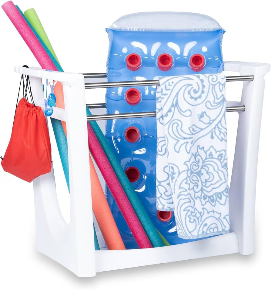 Step2 Vero Poolside Organizer, Outdoor/Indoor Waterproof Patio Furniture, Pool & Toy Storage, Mad... | Amazon (US)