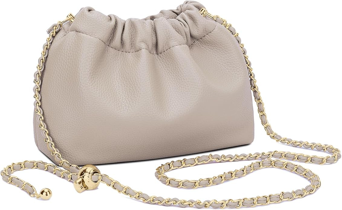 KKXIU Small Crossbody Bags for Women Ruched Vegan Leather Shoulder Purse with Adjustable Strap | Amazon (US)