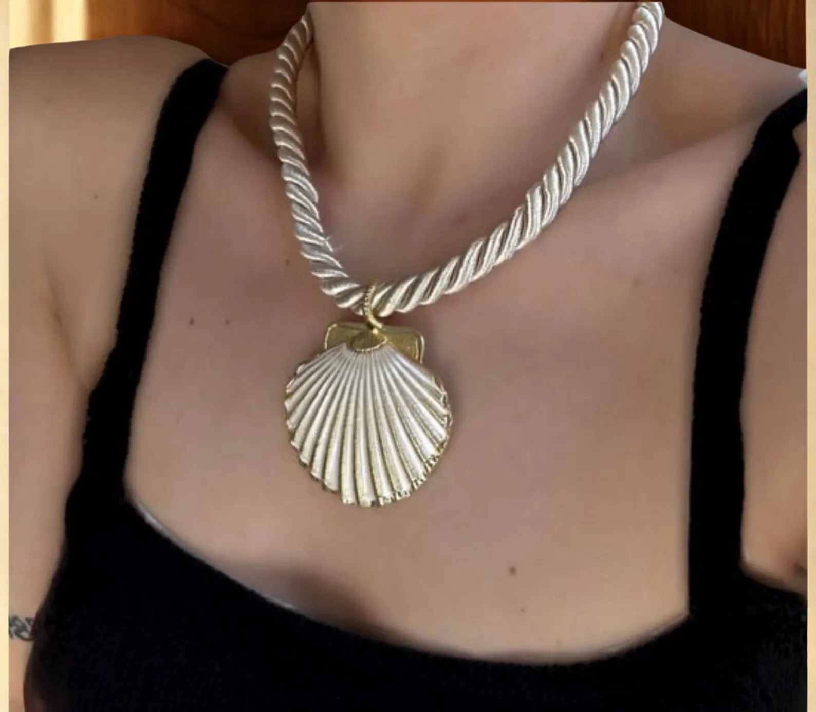 Seashell Pendant Necklace and Earring Set – Coastal-inspired Rope Jewelry - Etsy | Etsy (US)