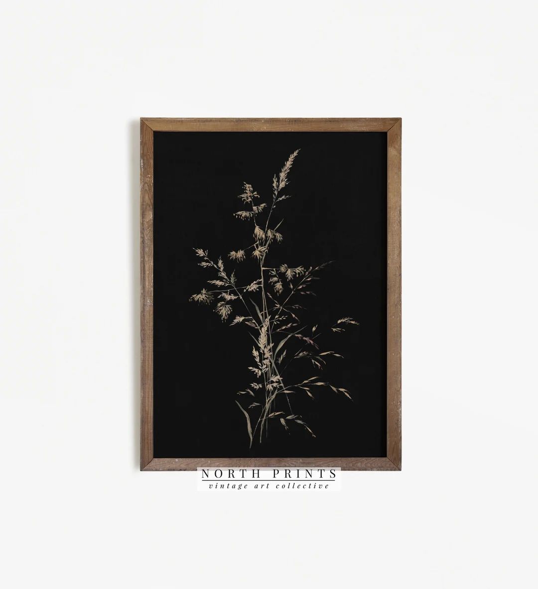 Dark Vintage Botanical Print | Moody Black Autumn Wall Decor | Fall PRINTABLE Digital Art | 876 | Etsy (US)