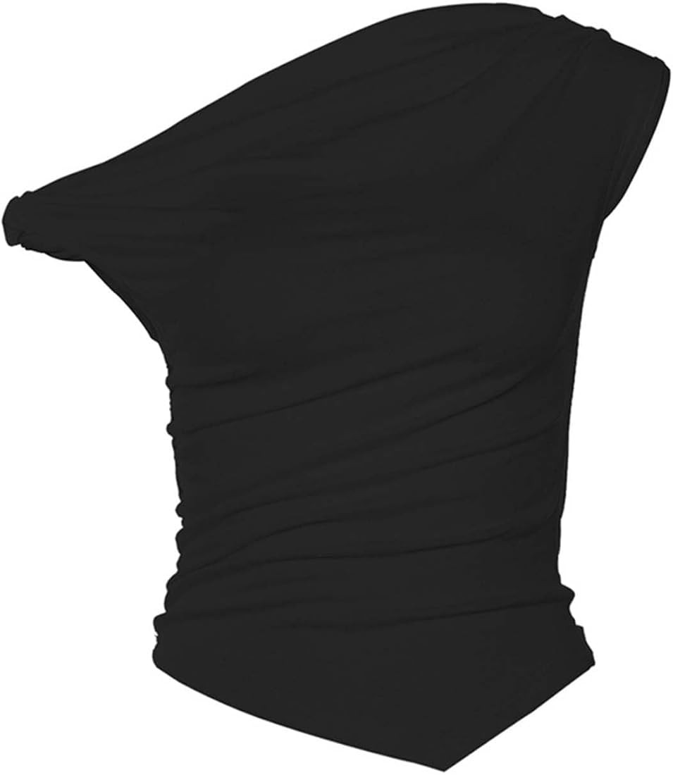 HUYMHTER Summer Women's One Off The Shoulder Crop Tops One Off Shoulder Y2K Sleeveless Shirts | Amazon (UK)