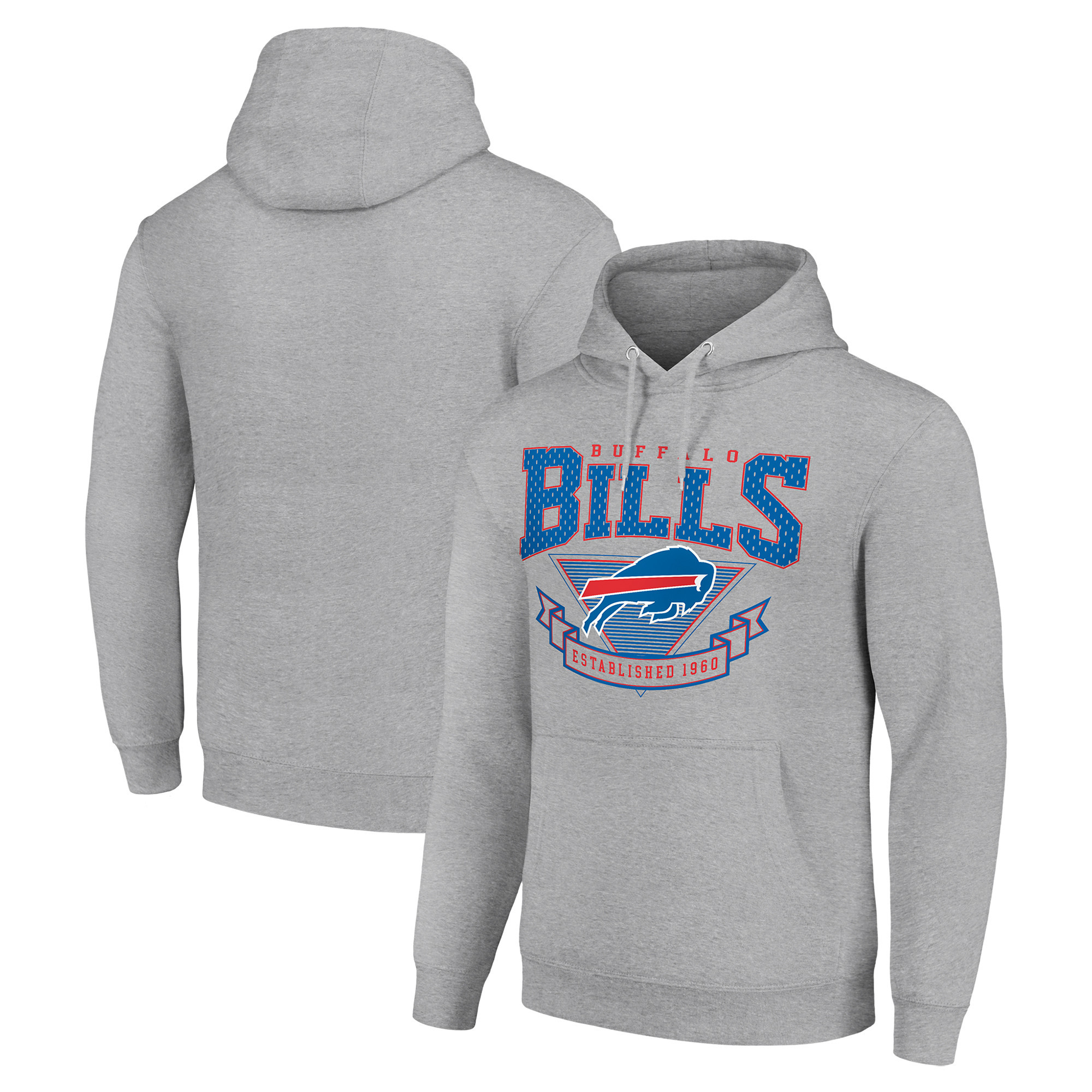 Men's Starter Heather Gray Buffalo Bills ‘80s Inspired Pullover Hoodie | Fanatics