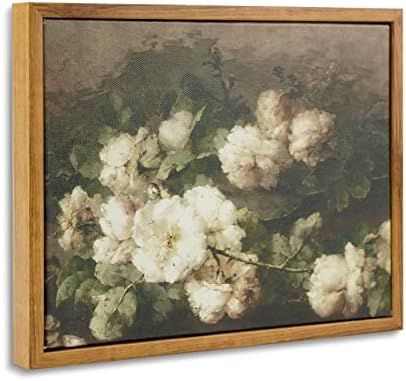 Amazon.com: InSimSea Framed Canvas Wall Art For Living Room Bedroom Decor, Vintage Flower Canvas ... | Amazon (US)