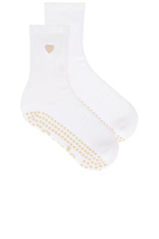 Souls. Beige Heart Grip Socks in White from Revolve.com | Revolve Clothing (Global)