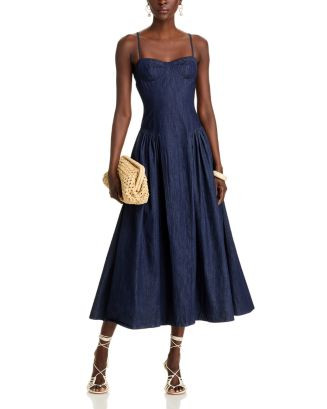 Denim Bustier Midi Dress - Exclusive | Bloomingdale's (US)