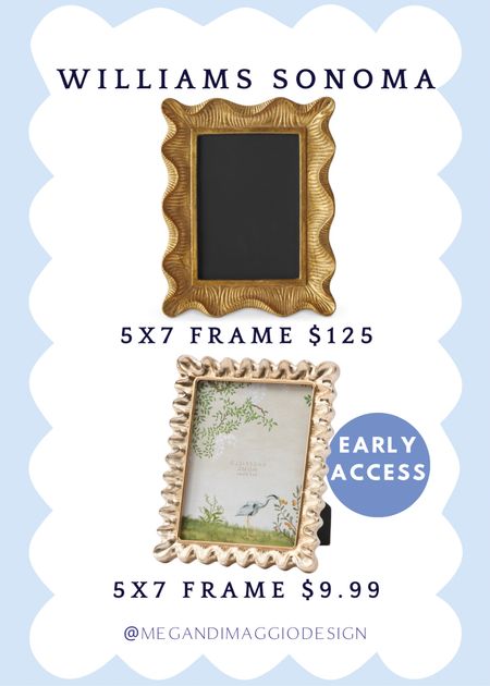 Wow!! Early Access availability only!! Click the link to snag this Williams Sonoma Home gold scalloped 5x7 frame look for WAY LESS!! 🤯🙌🏻🤩 I’ve never seen these available online before and am certain they will go fast!! Don’t wait to snag!! ✨ 

#LTKFindsUnder50 #LTKSaleAlert #LTKHome
