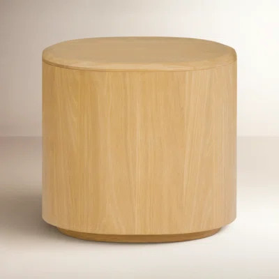 Kodie Latika Bold Island Plinth Base Solid Wood and Veneer Square Side Table | Wayfair North America