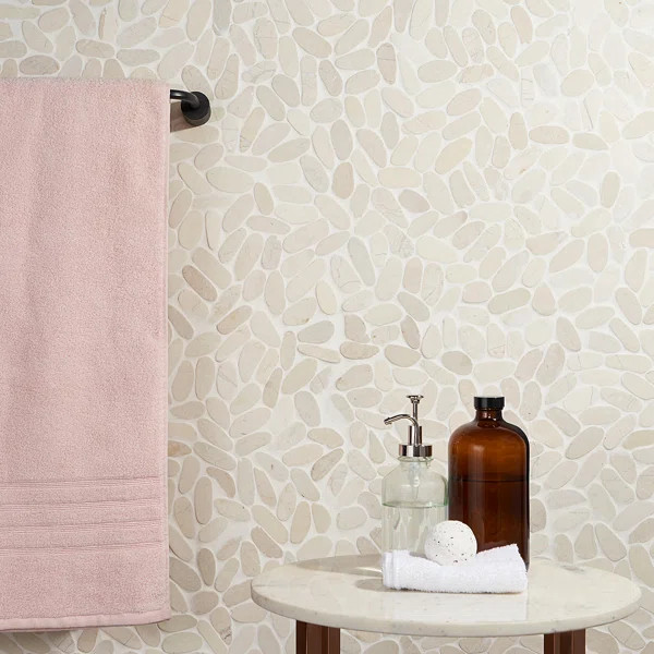 Countryside Oval Natural Pebble Stone Mosaic Wall & Floor Tile | Wayfair North America