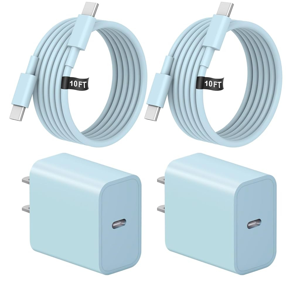 10FT iPhone 17 16 15 Charger Fast Charging USB C Charger Block Type C Chagrer Fast Charging 2-Pac... | Amazon (US)