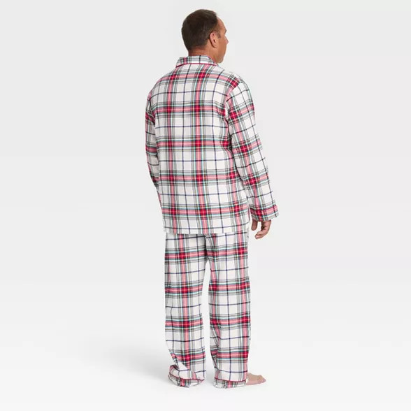 Men's Holiday Plaid Tartan Flannel Pajama Set - Wondershop™ White | Target