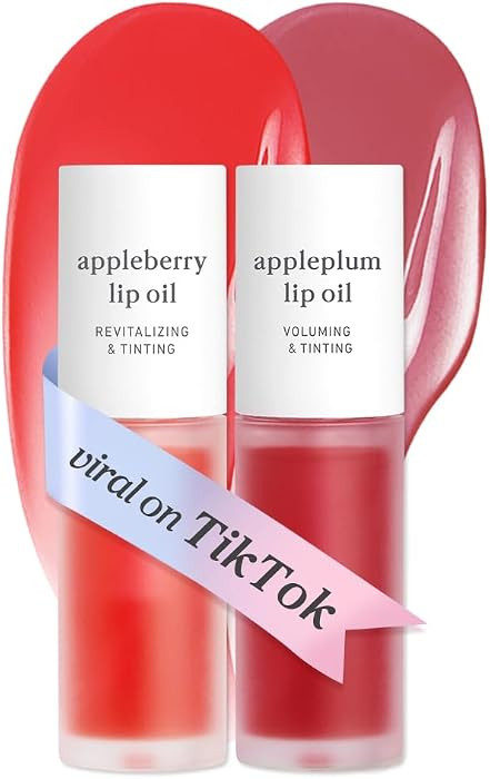 NOONI Vegan Appleseed Lip Oil Set - Appleberry & Appleplum | Long-Lasting, Moisturizing, Plumping... | Amazon (US)