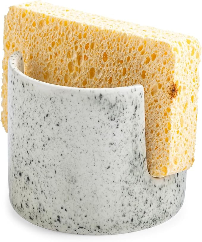Kitchen Sink Sponge Holder, Dish Sponge Rack Ceramic Brush Holder Farmhouse Kitchen Dish Rack for... | Amazon (US)