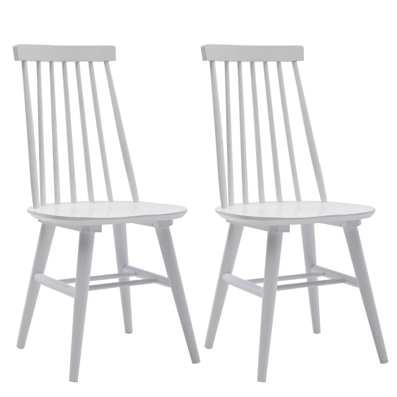 Duhome Set of 2 Dining Chairs with Solid Wood Armless Slat Back for Dining Room Kitchen White 2 P... | Walmart (US)