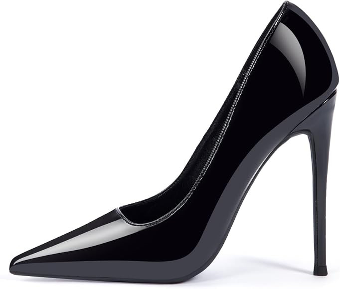 GENSHUO Women's 4.7 Inch Pumps Pointy Closed Toe Stiletto Sexy High Heels Slip on Porm Party Wedd... | Amazon (US)