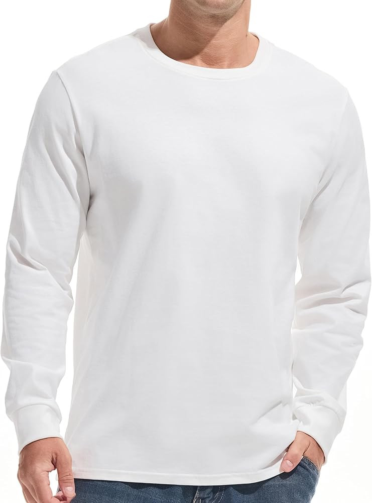 VEIISAR Men's Heavy Weight Crew Neck T-Shirt Mens Premium Cotton Tee - Pre Shrunk S-3XL | Amazon (US)