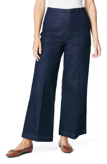 SPANX® Zero Waistband Crop Wide Leg Jeans in Raw Indigo Wash at Nordstrom Rack, Size X-Large | Nordstrom Rack