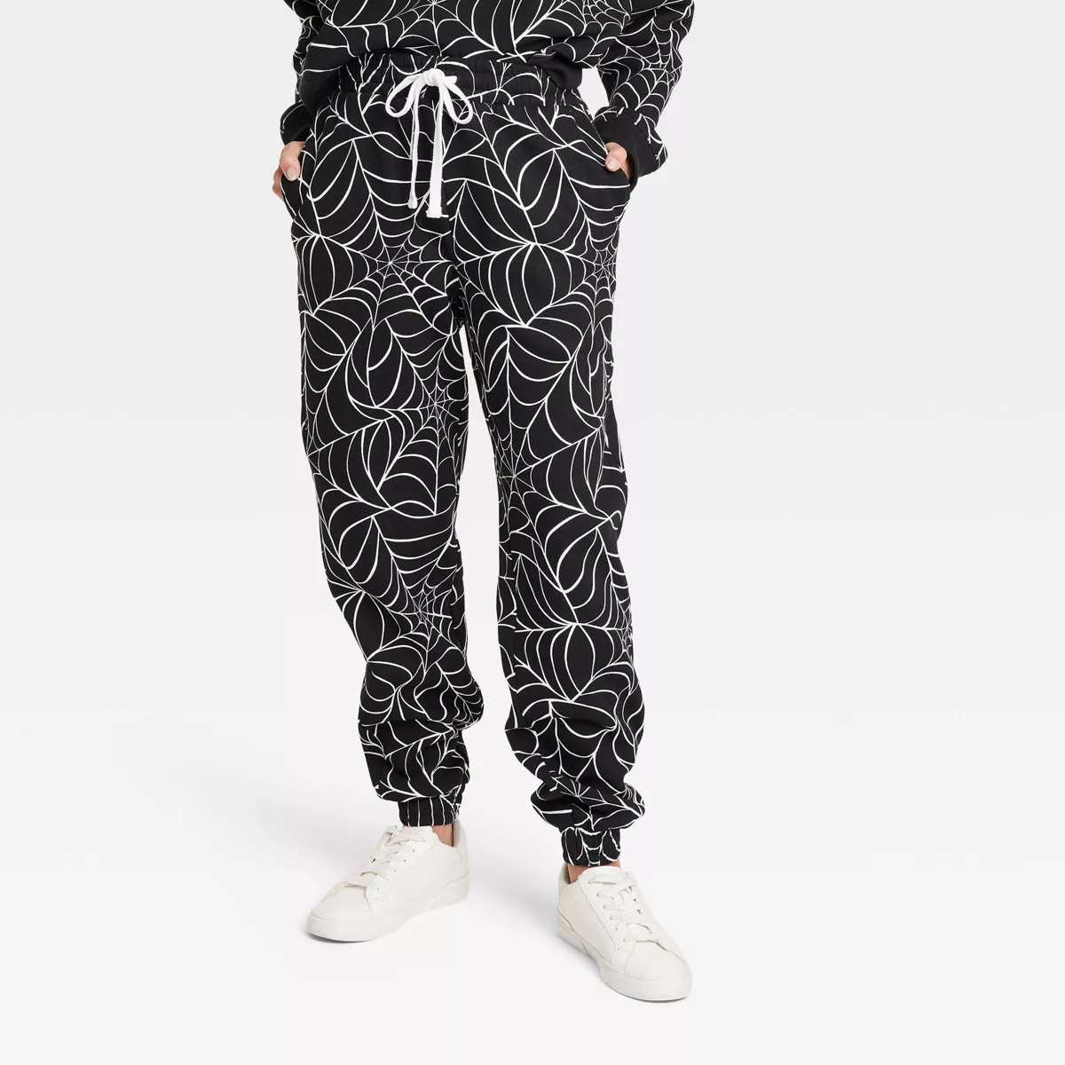 Women's Spider Web Graphic Jogger Pants - Black | Target