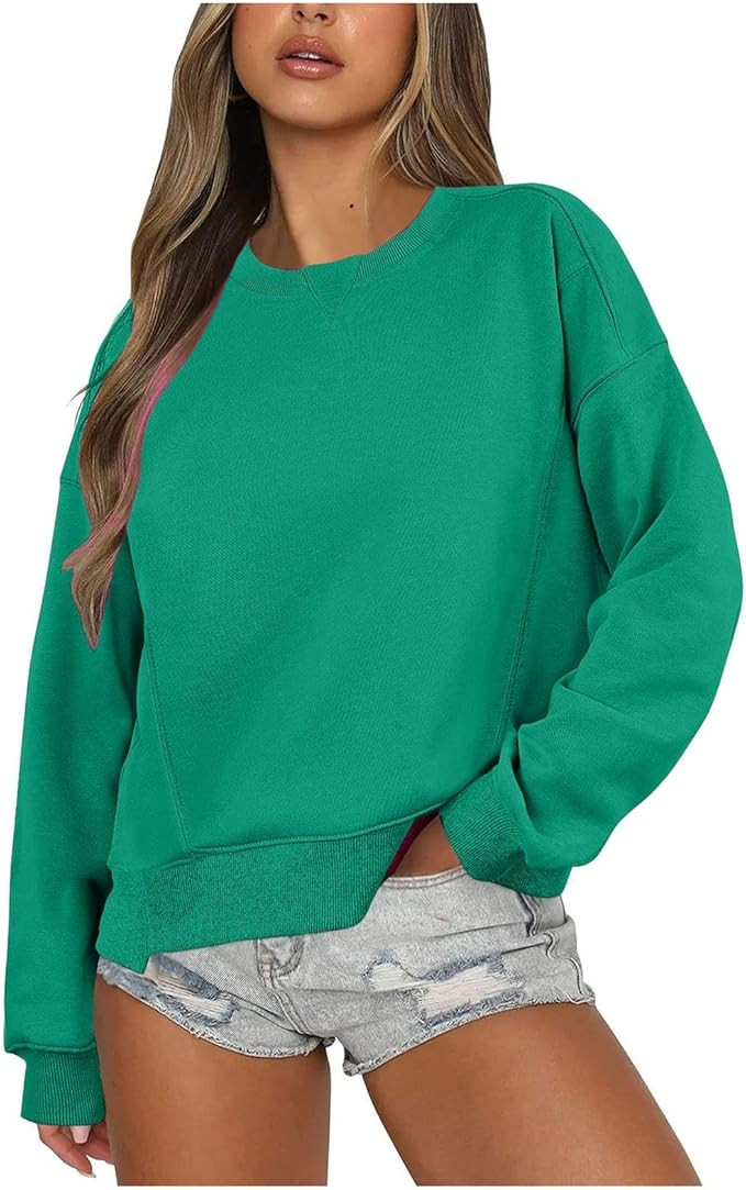 Oversized Crewneck Sweatshirt Women Women Sweatshirts Crewneck Tops Fashion Pullover Casual Long ... | Amazon (US)
