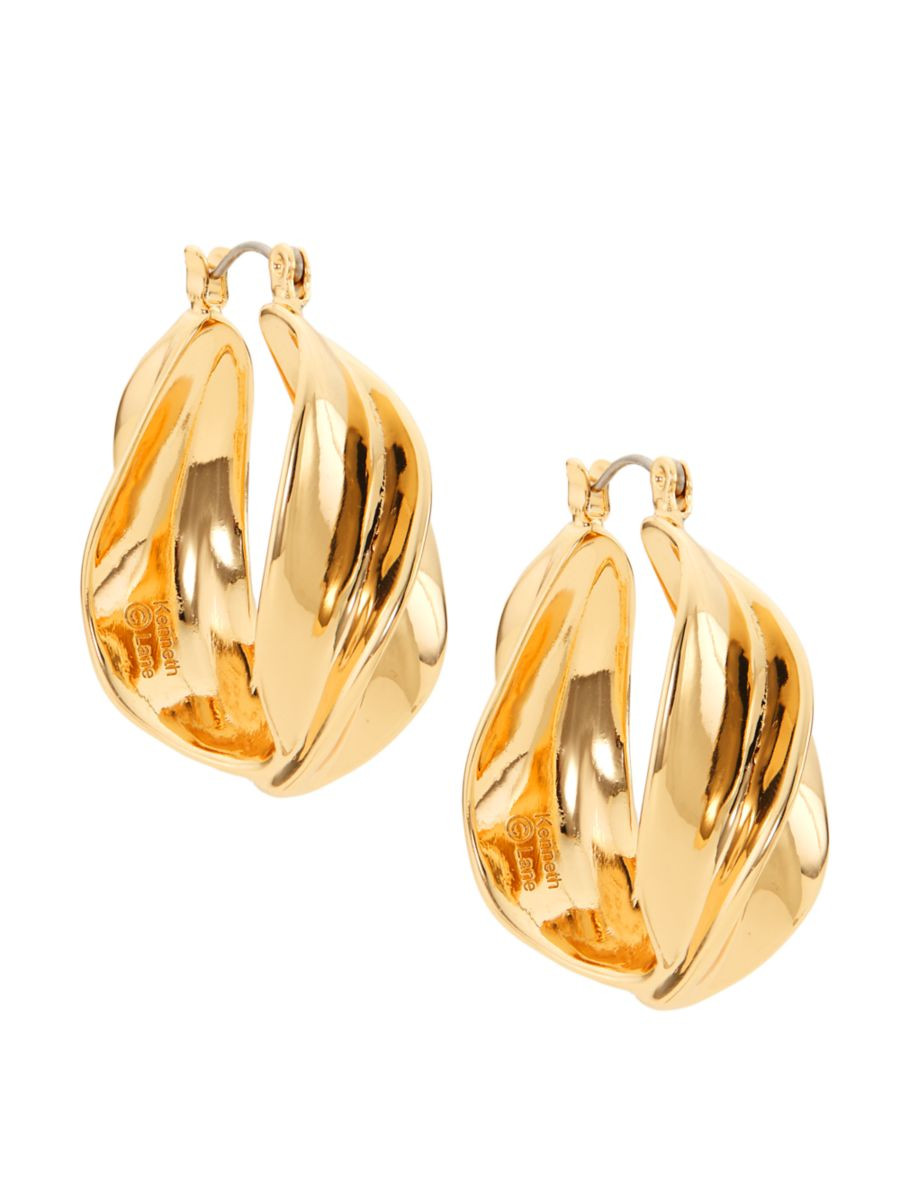 14K-Gold-Plated Twisted Hoop Earrings | Saks Fifth Avenue