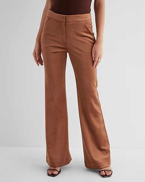 Editor High Waisted Velvet Corduroy Trouser Flare Pant | Express