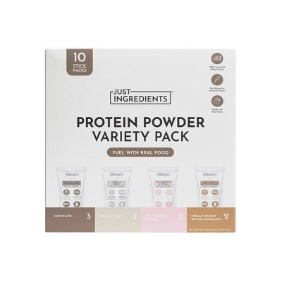 Just Ingredients Protein Powder Stick Variety Pack - 4 Flavors - 12.77oz/10ct | Target