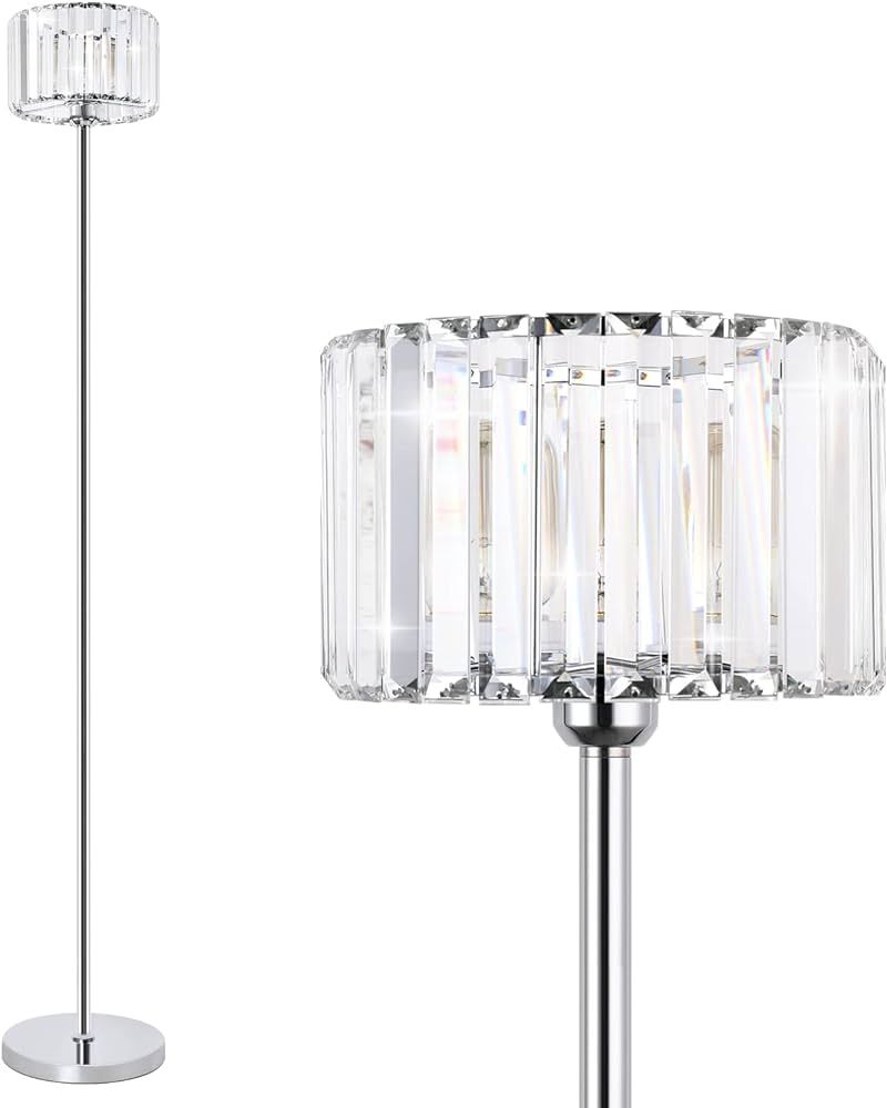 Ralbay Modern Crystal Floor Lamp Glam Floor Lamp with Crystals, Bright Floor Lamp with Push Butto... | Amazon (US)