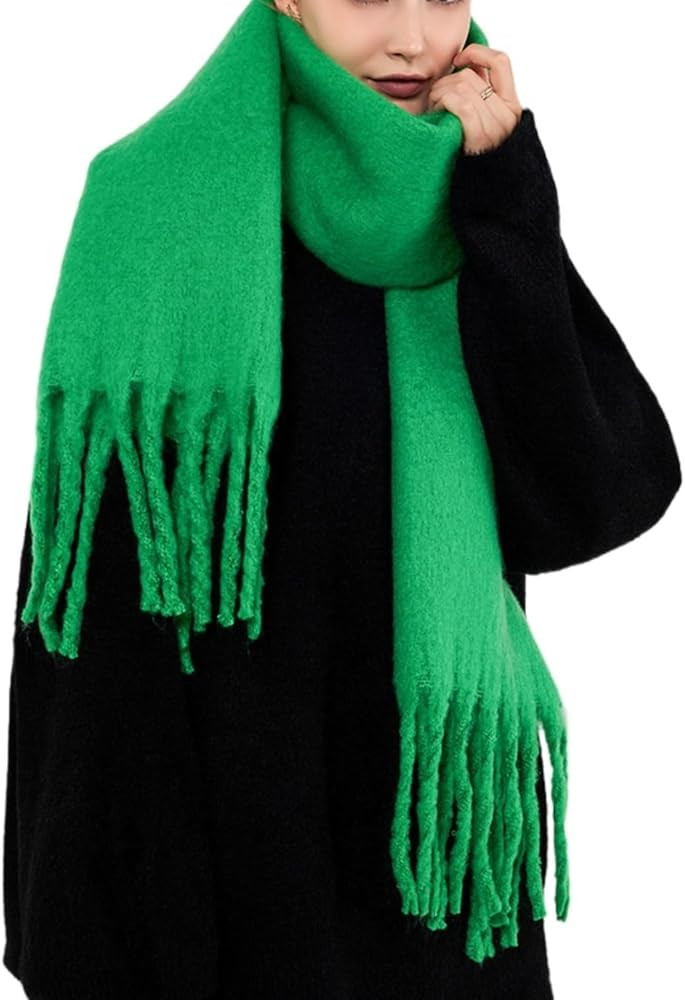 Women Cashmere Feel Scarf, Soft Warm Winter Scarf for Cold Weather, Christmas Blanket Scarves Pas... | Amazon (US)