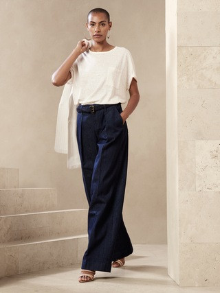 Petite Côte Wide-Leg Jean | Banana Republic (US)