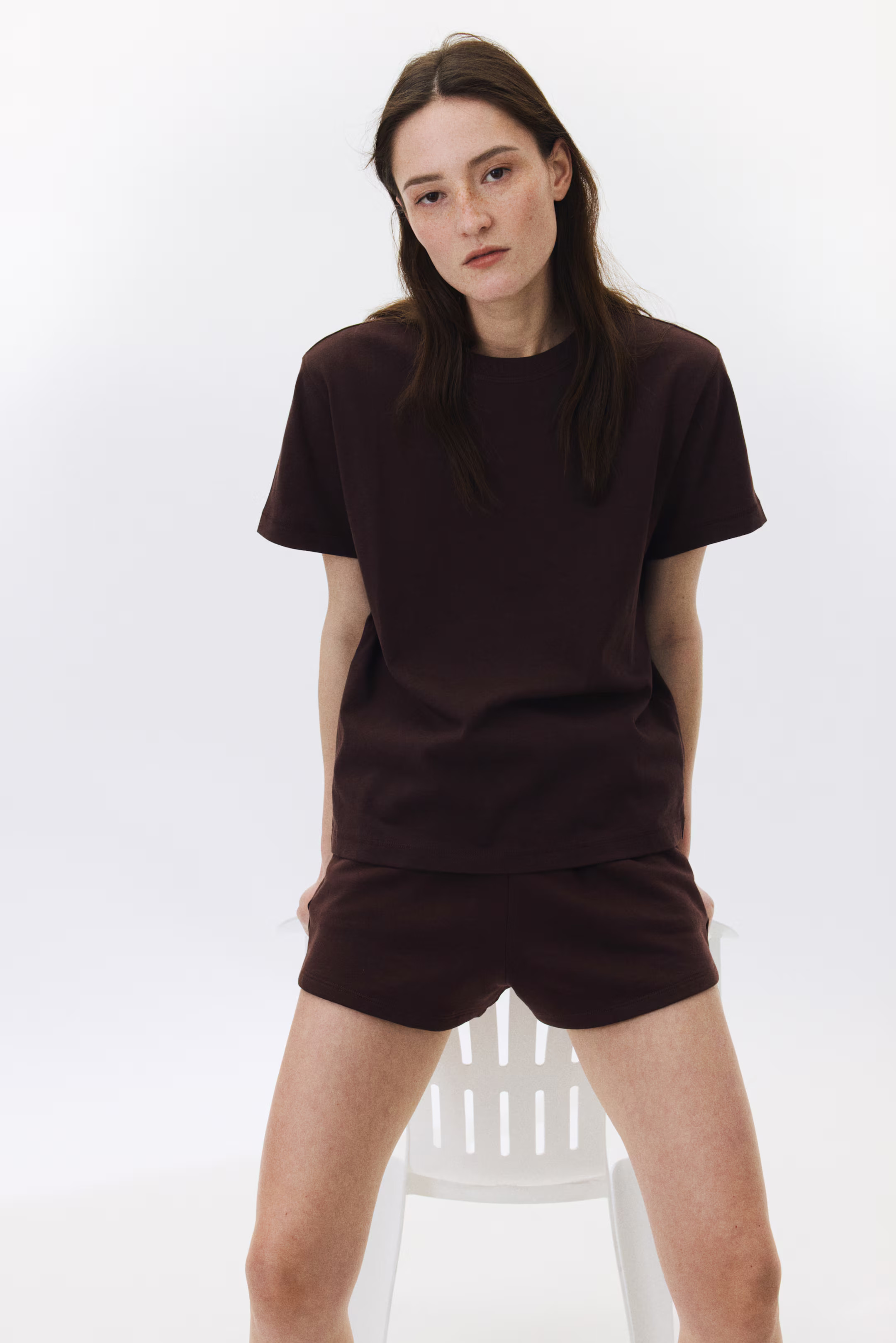 Camiseta oversize de algodón - Marrón oscuro - MUJER | H&M ES | H&M (FR, IT, ES, PT, BE)