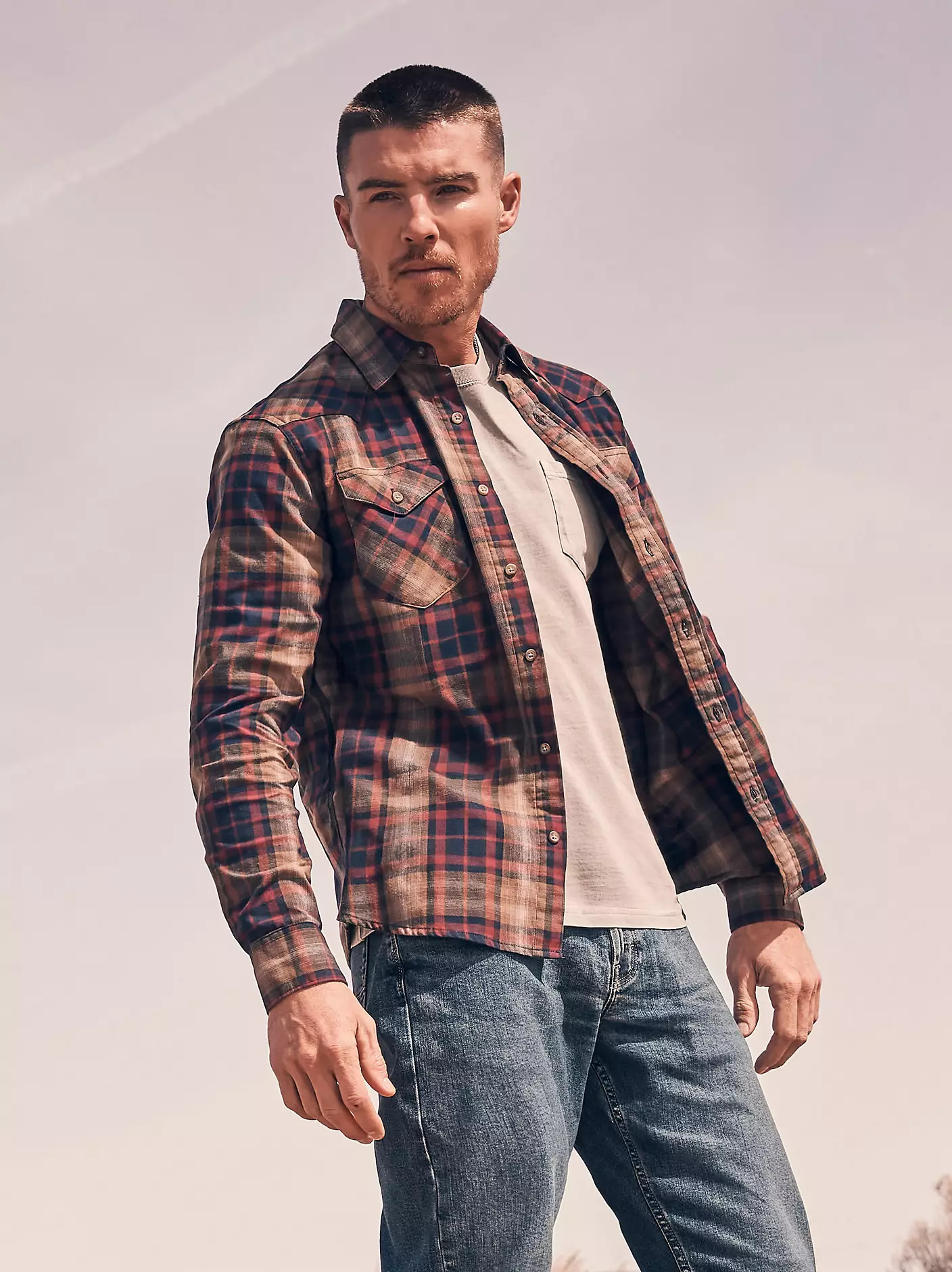 Men's Plaid Broken Twill Shirt | Wrangler