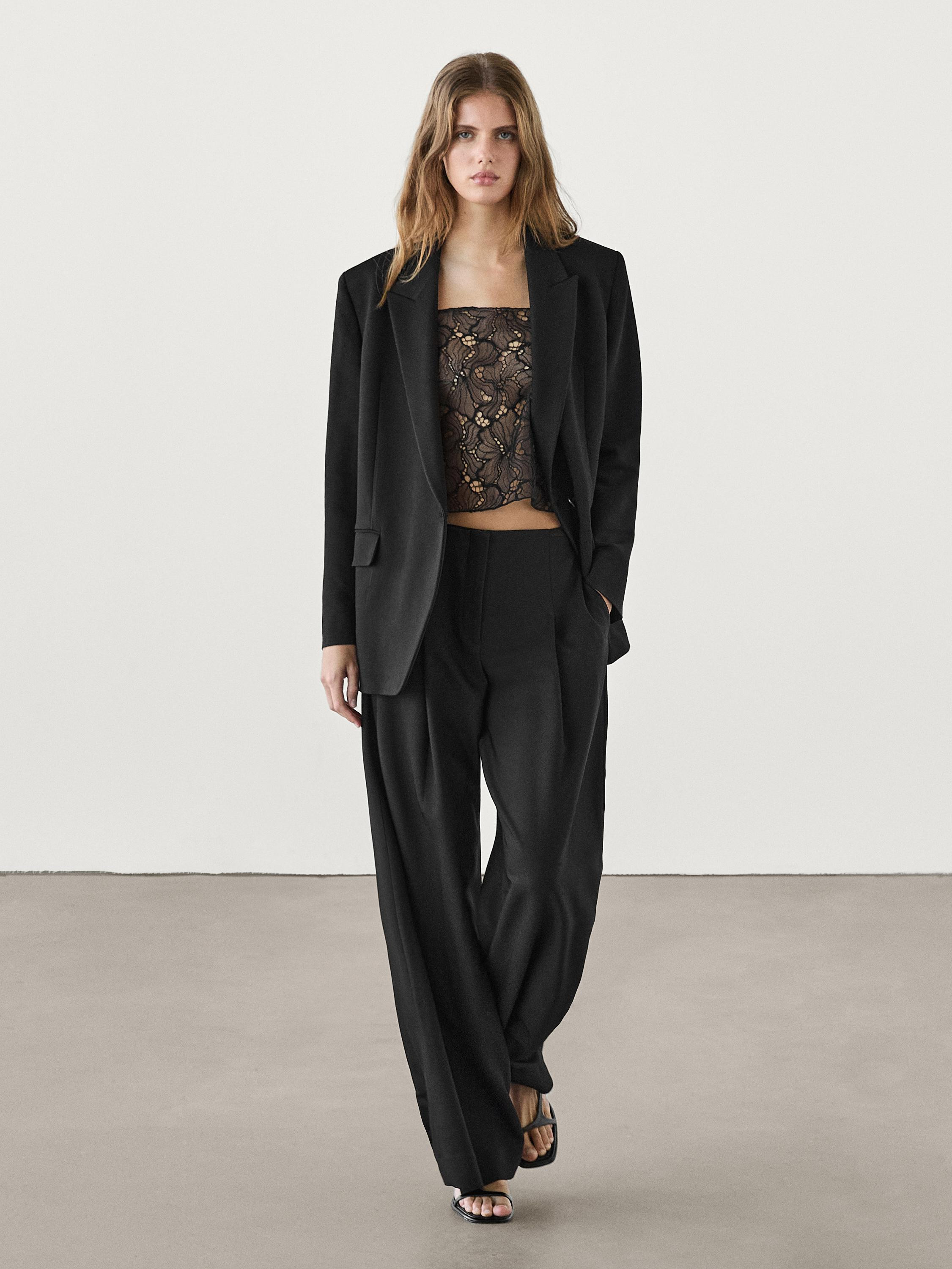 Strappy lace top | Massimo Dutti UK