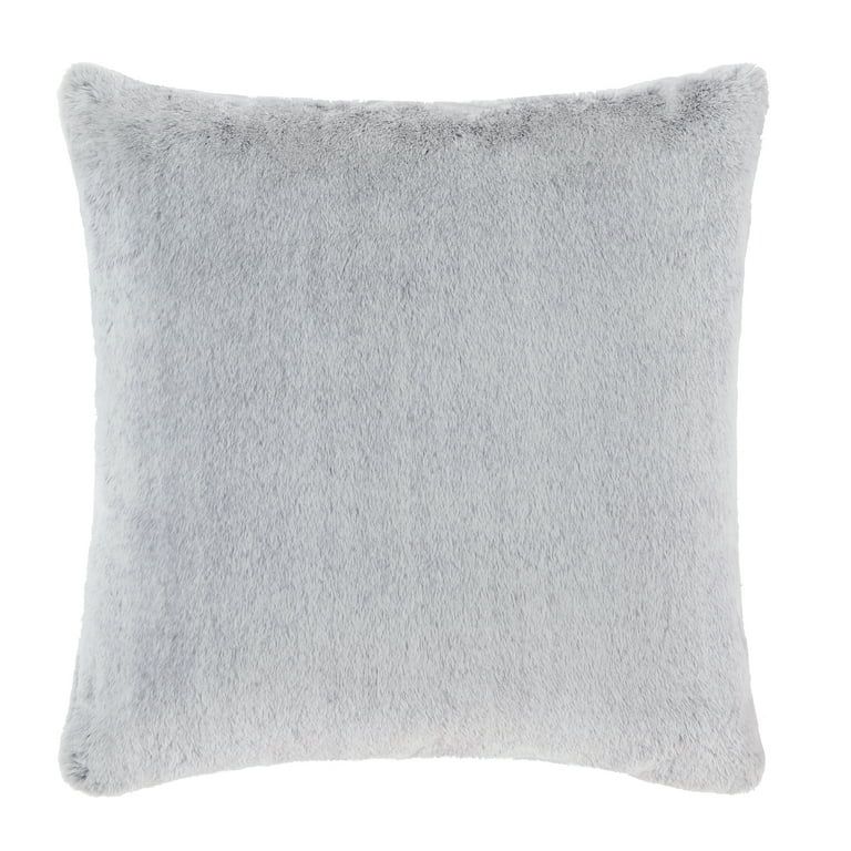 Better Homes & Gardens 20" x 20" Grey Tipped Faux Fur Decorative Pillow | Walmart (US)