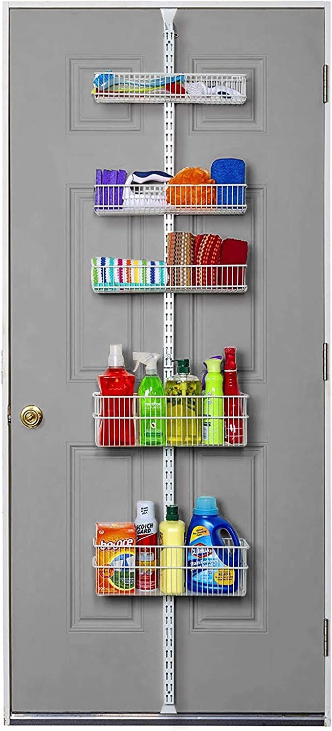 Allspace Pantry Organizer Heavy Duty Hanging Over the Door Storage Rack, 5 Wire Baskets, Kitchen ... | Amazon (US)