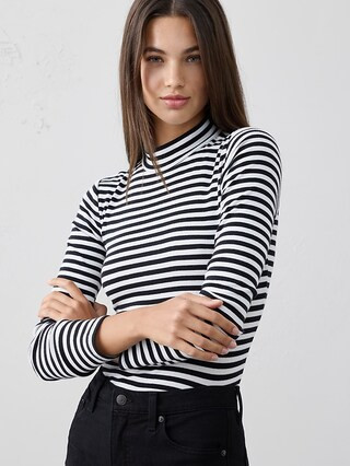 Ribbed Mock-Neck Top | Banana Republic Factory